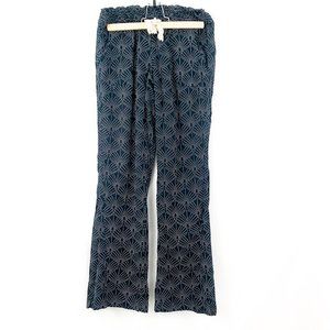 Roxy Printed Navy Blue Wide leg Pants